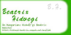 beatrix hidvegi business card